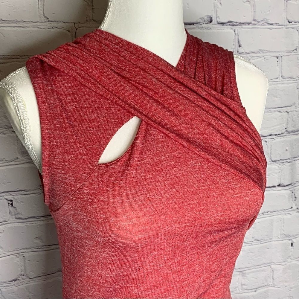LAST CHANCE- Zara WBB Collection Heathered red sleeveless faux wrap dress - Picture 2 of 6